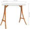 vidaXL - Schommelframe - met - crèmekleur - dak - gebogen - hout - met - teakafwerking