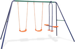 vidaXL - Schommelset - met - 4 - zitjes - oranje