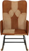 vidaXL - Schommelstoel - echt - leer - en - canvas - bruin