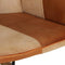 vidaXL - Schommelstoel - echt - leer - en - canvas - bruin
