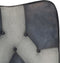 vidaXL - Schommelstoel - echt - leer - en - canvas - grijs