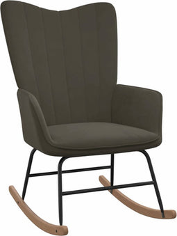 vidaXL - Schommelstoel - fluweel - donkergrijs