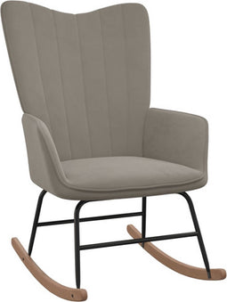 vidaXL - Schommelstoel - fluweel - lichtgrijs