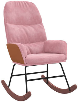 vidaXL - Schommelstoel - fluweel - roze