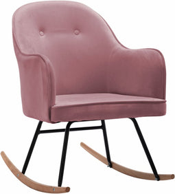 vidaXL - Schommelstoel - fluweel - roze