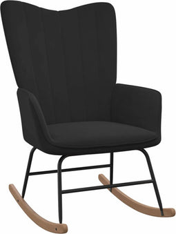 vidaXL - Schommelstoel - fluweel - zwart