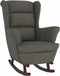 vidaXL - Schommelstoel - met - massief - rubberwood - poten - fluweel - donkergrijs
