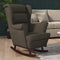 vidaXL - Schommelstoel - met - massief - rubberwood - poten - fluweel - donkergrijs