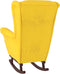 vidaXL - Schommelstoel - met - massief - rubberwood - poten - fluweel - geel