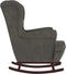 vidaXL - Schommelstoel - met - massief - rubberwood - poten - fluweel - donkergrijs