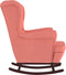 vidaXL - Schommelstoel - met - massief - rubberwood - poten - fluweel - roze