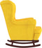 vidaXL - Schommelstoel - met - massief - rubberwood - poten - fluweel - geel