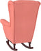 vidaXL - Schommelstoel - met - massief - rubberwood - poten - fluweel - roze