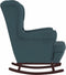 vidaXL - Schommelstoel - met - massief - rubberwood - poten - fluweel - blauw