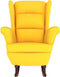 vidaXL - Schommelstoel - met - massief - rubberwood - poten - fluweel - geel