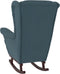 vidaXL - Schommelstoel - met - massief - rubberwood - poten - fluweel - blauw