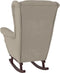 vidaXL - Schommelstoel - met - massief - rubberwood - poten - fluweel - lichtgrijs