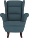 vidaXL - Schommelstoel - met - massief - rubberwood - poten - fluweel - blauw