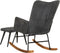 vidaXL - Schommelstoel - met - voetenbank - canvas - in - vintage - stijl - zwart