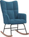 vidaXL - Schommelstoel - met - voetenbank - fluweel - blauw