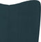 vidaXL - Schommelstoel - met - voetenbank - fluweel - blauw