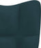 vidaXL - Schommelstoel - met - voetenbank - fluweel - blauw