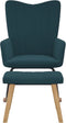 vidaXL - Schommelstoel - met - voetenbank - fluweel - blauw