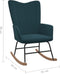 vidaXL - Schommelstoel - met - voetenbank - fluweel - blauw