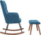 vidaXL - Schommelstoel - met - voetenbank - fluweel - blauw