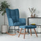 vidaXL - Schommelstoel - met - voetenbank - fluweel - blauw