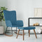 vidaXL - Schommelstoel - met - voetenbank - fluweel - blauw