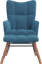 vidaXL - Schommelstoel - met - voetenbank - fluweel - blauw