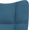 vidaXL - Schommelstoel - met - voetenbank - fluweel - blauw