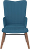 vidaXL - Schommelstoel - met - voetenbank - fluweel - blauw