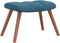 vidaXL - Schommelstoel - met - voetenbank - fluweel - blauw