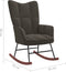 vidaXL - Schommelstoel - met - voetenbank - fluweel - donkergrijs