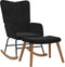vidaXL - Schommelstoel - met - voetenbank - fluweel - zwart