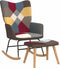 vidaXL - Schommelstoel - met - voetenbank - patchwork - stof