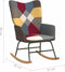 vidaXL - Schommelstoel - met - voetenbank - patchwork - stof