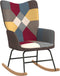 vidaXL - Schommelstoel - met - voetenbank - patchwork - stof