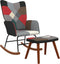 vidaXL - Schommelstoel - met - voetenbank - patchwork - stof