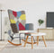 vidaXL - Schommelstoel - met - voetenbank - patchwork - stof