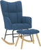 vidaXL - Schommelstoel - met - voetenbank - stof - blauw