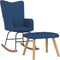vidaXL - Schommelstoel - met - voetenbank - stof - blauw