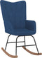 vidaXL - Schommelstoel - met - voetenbank - stof - blauw