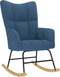 vidaXL - Schommelstoel - met - voetenbank - stof - blauw