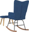 vidaXL - Schommelstoel - met - voetenbank - stof - blauw