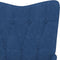 vidaXL - Schommelstoel - met - voetenbank - stof - blauw