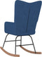 vidaXL - Schommelstoel - met - voetenbank - stof - blauw