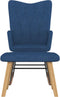 vidaXL - Schommelstoel - met - voetenbank - stof - blauw